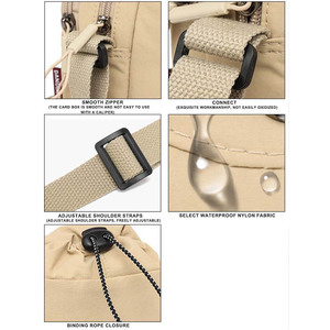 Nylon Sling Purse Korean <strong>Shoulder</strong> <strong>Bag</strong> <strong>Mobile</strong> <strong>Phone</strong> Square Crossbody <strong>Bag</strong> With Bottle Holder - Product Image 5