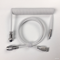 Câble USB Type C en spirale tressée en alliage d'aluminium GX12 M10 M12, câble USB-C pour clavier mécanique