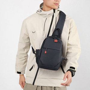 Men's Chest Bag Lightweight Outdoor Sports Shoulder Backpack With Usb Charging Port Everyday Use Solid Color Breathable Durable - Product Image 2