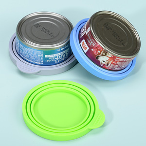 Couvercles réutilisables en silicone pour boîtes de conserve d'aliments pour animaux de compagnie, couleurs rose vif, bleu, gris, vert, pour le stockage des aliments pour chats et chiens - Product Image 4