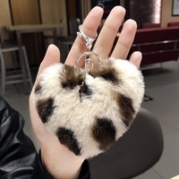 Vente chaude Cheer Coeur Porte-clés Moelleux Porte-clés Pompon Gland Pompon Boule Pom Pom Porte-clés