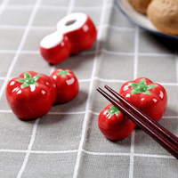 Repose-baguettes en céramique en forme de tomate, support pour baguettes en forme de légume, mini accessoire de table