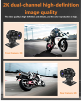 GPS de détection de la pression des pneus pour moto, écran tactile externe de la caméra 2K, étanche de 5 pouces, CarPlay, Android Auto Monitor
