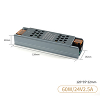 Alimentation LED à sortie unique 12V 24V à courant constant 12V 60W AC-DC pour ruban lumineux, transformateur d'alimentation à découpage