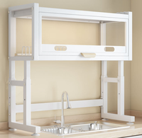 Égouttoir à vaisselle pour évier de cuisine avec porte de placard, organisateur de rangement grande capacité pour assiettes, bols, couteaux et planches à découper