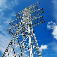 Tour de transmission électrique haute tension 220 kV à 4 poteaux en acier galvanisé de marque FuHang, modèle Fn-10, 50 ans de garantie