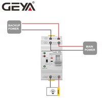 Contrôleur ATS G2R GEYA OEM ODM 220V 50A 4P pour Générateur, Commutateur de Transfert Automatique à Double Alimentation (ATS) sur Rail DIN 63A 4P