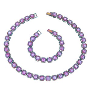 Cadena de Eslabones de Cristal de Alta Gama Estilo Europeo-Americano, 12mm, con Cristales Incrustados de Aleación de Zinc, Colorida, Estilo Hip Hop Cubano - Product Image 5