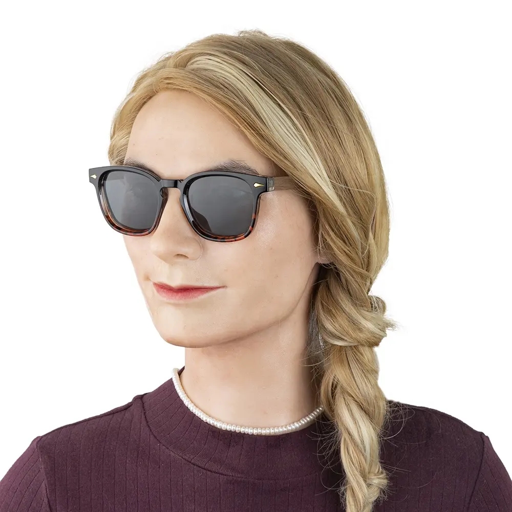 Gafas de sol de madera de lujo para hombre, lentes de sol de plástico polarizadas y respetuosas con el medio ambiente, venta al por mayor