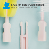 Lot de 5 brosses de nettoyage de bouteilles d'eau et de lait en silicone et PP