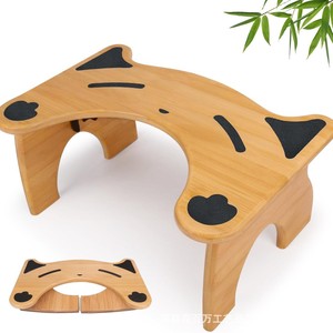 Wooden Toilet Footstool Natural Color Multi-Purpose <b>Bathroom</b> Office <b>Stool</b> For Children Adults Elderly - Product Image 2