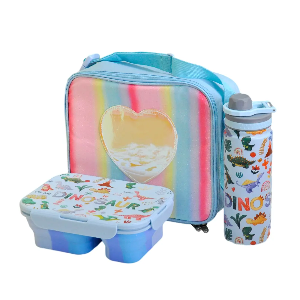 3-in-1 Compartment Japanese Bpa Free Lunch Box Set Leakproof Lunch Container With Kids Water Bottle Bag Set