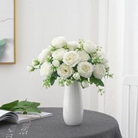 Bouquet de pivoines artificielles en soie, fausses fleurs de pivoines, arrangement floral, décoration de mariage, centre de table