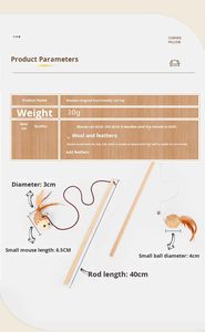 Mainan Tikus Bulu untuk Kucing, Mainan Hewan Peliharaan Baru, Mainan Penggoda Kucing - Product Image 3