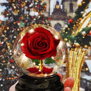 Rosa Eterna con Luce LED Ricaricabile USB, Idea Regalo per <span class=keywords><strong>San</strong></span> <span class=keywords><strong>Valentino</strong></span>, Matrimonio, Anniversario, Natale, Festa della Mamma, 5cm - Product Image 2