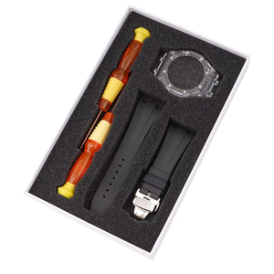 Accessoires de montre, bracelet en caoutchouc FKM, boîtier transparent en PC, ensemble bracelet de montre - Product Image 2