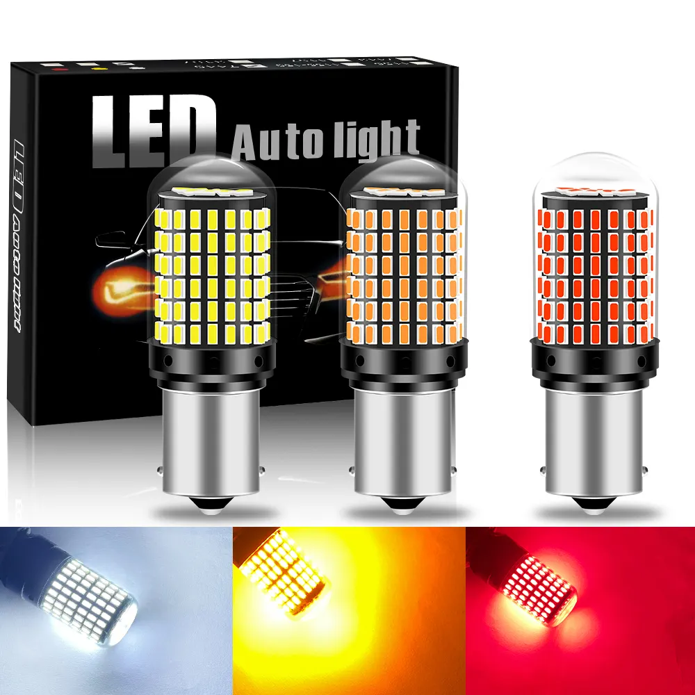 T20 7440 W21w Led لمبات 7443 144smd Led في Canbus لا خطأ 1156 Ba15s P21w Bau15s Py21w Led مصباح ل بدوره مصباح إشارة لا فلاش