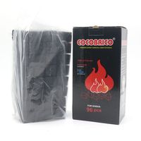Vente directe usine COCOBRICO Charbon carré pour chichas arabes, fabriqué à partir de coques de noix de coco, teneur en carbone fixe >95%, stock prêt à être expédié