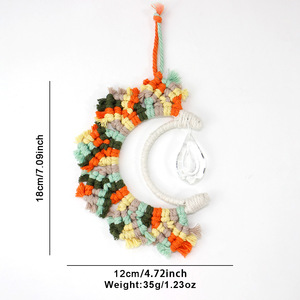 Kit de <span class=keywords><strong>macramé</strong></span>, <span class=keywords><strong>corde</strong></span> colorée, pendentif en tissage, pack de matériel DIY, accessoires en cristal avec guide en anglais pour débutants, cadeaux - Product Image 4