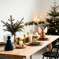 Lot de 2 décorations de Noël en papier nid d'abeille 3D, anges, pour la table de Noël, les fêtes saisonnières, les mariages, le Nouvel An