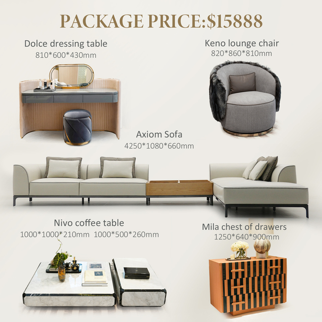 Custom Light Luxury Villa Living Room Furniture Set Whole House High-end OEM ODM Furniture Service for Home Hotel Projects