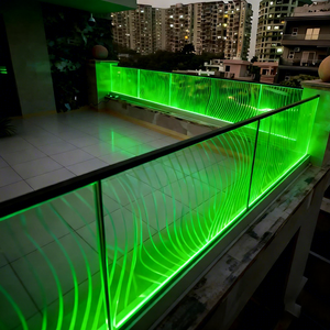 รั้ว<span class=keywords><strong>กระจก</strong></span> LED ยอดนิยมของอเมริกา DDP ผู้ผลิตราวบันไดกระจกกลางแจ้ง <span class=keywords><strong>ราคา</strong></span>โรงงาน ราวบันได<span class=keywords><strong>กระจก</strong></span>นิรภัยแบบกำหนดเอง - Product Image 1