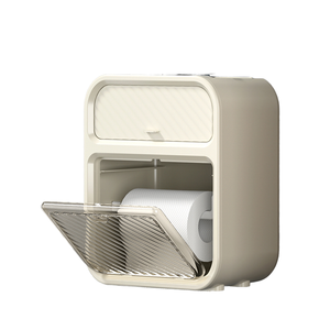Porta carta <span class=keywords><strong>da</strong></span> bagno in plastica rettangolare a <span class=keywords><strong>parete</strong></span> a doppio strato - Product Image 3