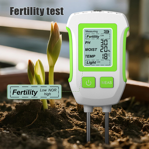 Testeur numérique de pH du sol LCD avec capteur d'humidité (0%-90%) et de température (0~60°C), moniteur de fertilité et de luminosité pour plantes de jardin - Product Image 5