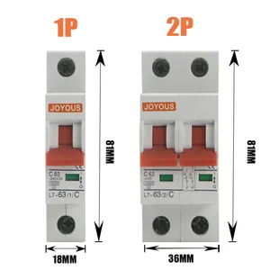 PV เครื่องตัดวงจรขนาดเล็ก1P 250V สวิตช์สร้างพลังงานโซลาร์เซลล์32A 63A 50A 125A พลังงานแสงอาทิตย์ DC MCB