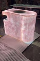 Plateau de table en marbre rose naturel, grande dalle de quartz rose, carreau de pierre semi-précieuse rétroéclairé