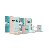 Étagère modulaire en aluminium rétroéclairée 10x20 pour exposition, salon professionnel, stand de foire commerciale