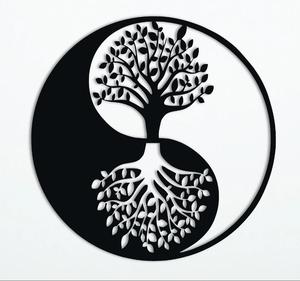 Vente d'usine personnalisée bon marché <span class=keywords><strong>Yin</strong></span> <span class=keywords><strong>Yang</strong></span> <span class=keywords><strong>arbre</strong></span> <span class=keywords><strong>de</strong></span> <span class=keywords><strong>vie</strong></span> décoration murale suspension murale maison salon décor pendaison <span class=keywords><strong>de</strong></span> crémaillère mur en métal - Product Image 1