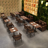Meubles de café thaïlandais, style moderne, gain de place, table et chaises en bois pour restaurant, restauration rapide, salle à manger, café