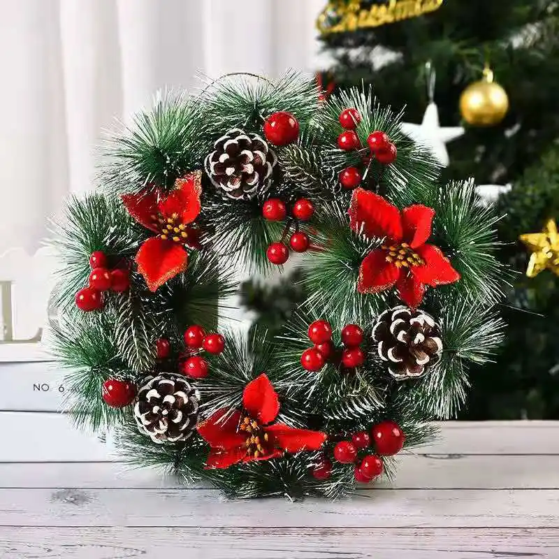 Christmas Decorations Ball Ring Ribbon Garlands Home Wall And Door Hangings Front Door Wall other christmas wreath