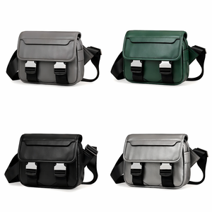 Sac bandoulière vintage pour homme de marque de luxe <span class=keywords><strong>Ama</strong></span>-zn 2025, style japonais carré décontracté, été, logo bouton, cuir PU - Product Image 2