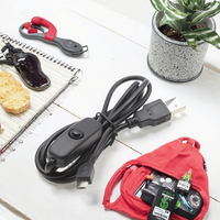 Kustom USB 2.0 hitam tipe a ke mikro B kabel saklar dengan jaket PVC dan Braid perisai untuk lampu LED & pompa on off saklar 501
