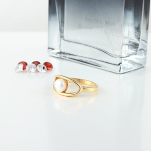 Anillo de Perlas Doradas yunnique, Diseño Geométrico, Engaste a Presión, Joyería de Moda Unisex, Regalo - Product Image 4