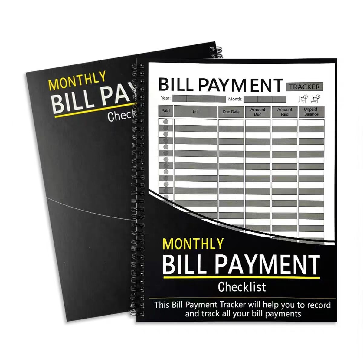<strong>2026</strong> New Product Monthly Bill Payment Checklist Spiral-Bound Bill Tracker Notebook Hardcover Financial Planner Book for Bills