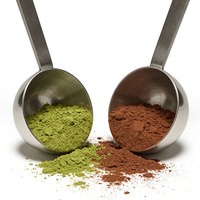 Boîte cadeau avec cuillère doseuse en acier inoxydable 304 monobloc, logo gravé au laser pour la cuisine, cuillère à matcha