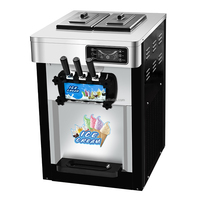 Commerciële Roestvrijstalen Desktop Softijs Machine Van Hoge Kwaliteit 3 Smaken Tafelijs Machine