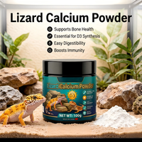 Poudre de calcium de haute qualité pour reptiles avec supplément de vitamine D3 pour lézards, dragons barbus, geckos, tortues, santé osseuse et croissance, 100g
