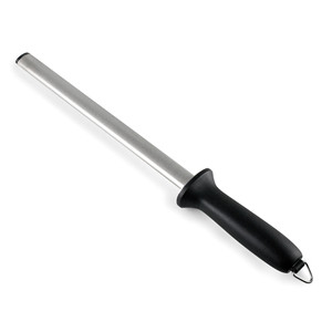 Acciaio per affilare i coltelli Diamond Sharpening Steel da 12 pollici con manico nero - Product Image 1