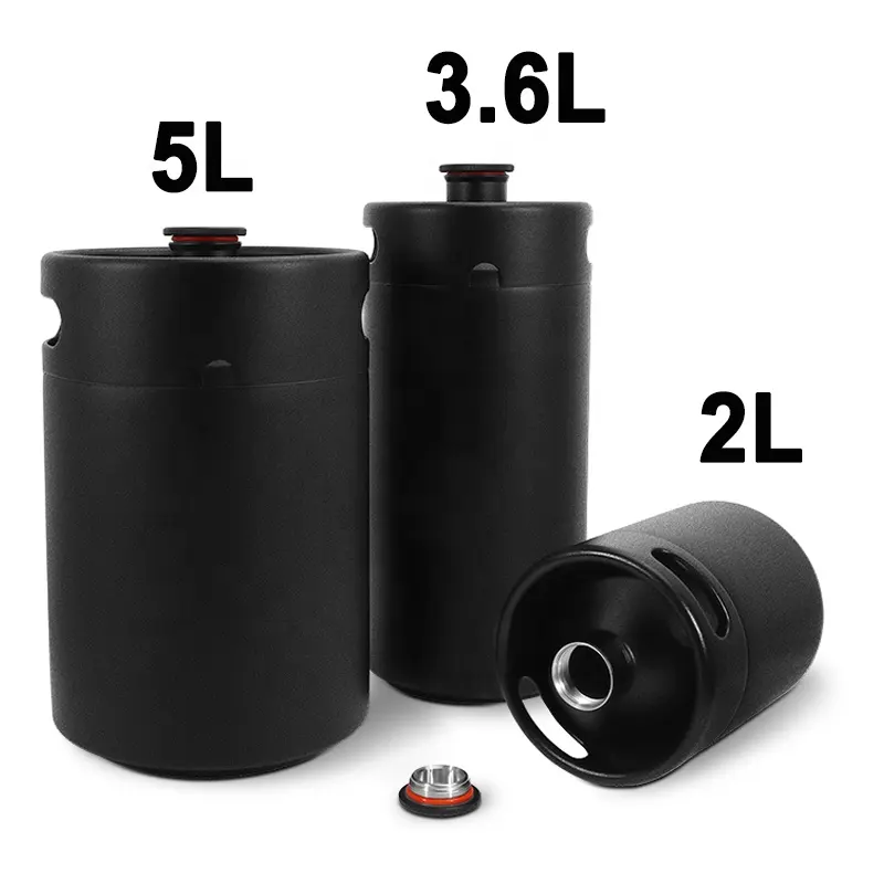 Edelstahl 304 Mini Bierfass 2L/3.6L/5L Schwarz brauen Picknick Tragbare Growler Craft Beer Ausrüstung für Ba Zubehör