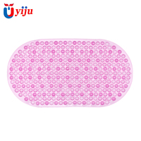 Tapis de bain moderne ovale YIJU pour baignoire, massage des pieds, antidérapant, PVC, forte aspiration, stable, tapis de douche avec trous de drainage, écologique
