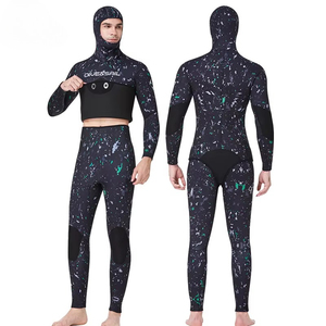 <span class=keywords><strong>Combinaison</strong></span> de plongée en néoprène 3mm 5mm 7mm CR à cellules ouvertes camouflage avec capuche pour hommes – Vente en gros - Product Image 2