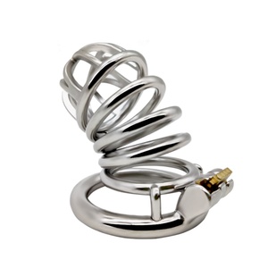 Jaula de Castidad Masculina de Acero Inoxidable Barata, Dispositivo de Bloqueo Plano, Jaula Metálica para Hombre, Juguetes de Bondage SM para Hombre - Product Image 1