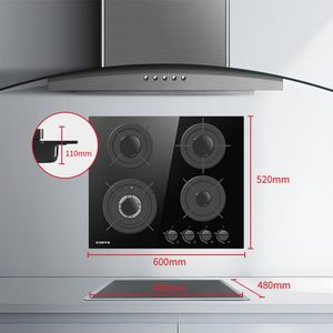 Bàn di động hàng đầu bếp gas 4 đầu với kính cường lực tích hợp cho khí tự nhiên & LPG cho khách sạn - Product Image 4