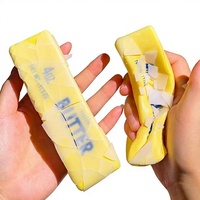 Best-seller transfrontalier : Jouet anti-stress souple à rebond lent, en forme de barre de beurre croustillante, réplique alimentaire en forme de barre de crème, ultime