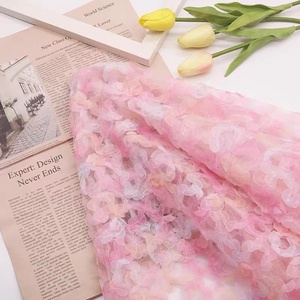 Griadent colores Tie Dye estilo púrpura hinchado volante flor tela tul red volante pastel vestido tela <span class=keywords><strong>de</strong></span> encaje - Product Image 4