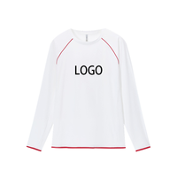 Offre Spéciale – T-shirt Colorblock à Manches Longues et Col Rond Imprimé, Nouvelle Collection Automne, Bordure Contrastante, Entraînement en Extérieur, Vente Directe Usine, OEM Disponible